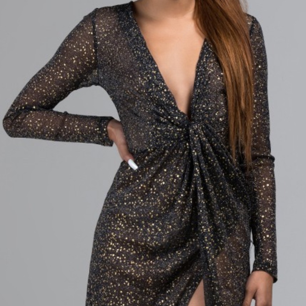 AKIRA “Northern Lights” Sheer Maxi Dress